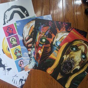 Borderlands 3 Psycho Art - Complete Set of 7 prints (PAX 2019 Gearbox Promo)-NEW